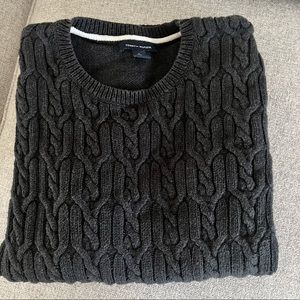 Tommy Hilfiger Dark Grey Cable Knit Sweater